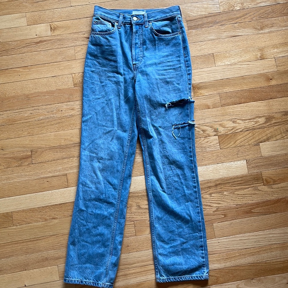 Topshop Kort Jean w/ Slash Rips in Bleach